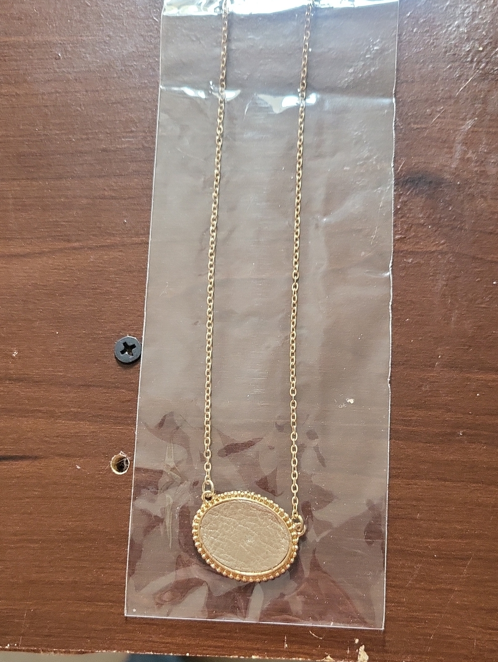 Clover Gold Oval Beaded Pendant Necklace - Women Jewelry